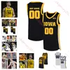 Mens Youth Custom Iowa Hawkeyes Maglia da basket 25 Luc Laketa 11 Tony Perkins 23 Josh Ogundele 24 Kris Murray 22 Patrick McCaffery 20 Payton Sandfort Jersey