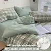 Bedding sets 100%Yarn-dyed Washed Cotton Classic Plaid Set Duvet Cover Pillowcases Breathable Skin-friendly 16 Sizes 221205