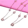 Chains 585 Purple Gold Hollow Flower Necklace Plated 14K Rose Creative Classic Charm Wedding Jewelry For Girlfriend