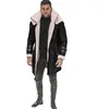 Manteau en duvet de fourrure pour homme, 2022, noir, cinq laines épaisses, daim