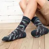 Men's Socks 1Pair Men Military Graffiti Green Crew Cotton For Male Jungle Style Winter Classic Camouflage