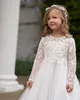 Vestido de flor de flor de renda boho para ocasi￣o especial infantil infantil festas de notardas de casamento branco photoshoot de marfim natal