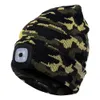 BeanieSkull Caps SANWOOD Unisex Outdoor Cycling Hiking LED Light Knitted Hat Winter Elastic Beanie Cap hat with lighting Xmas Gift 221205