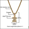 Anhänger-Halsketten Anhänger-Halsketten Benutzerdefinierte Iced Out-Namenshalskette Personalisierter Blasenbuchstabe 18 Karat Gold Sier Hip Hop-Diamantkette für Otj2M