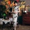 Etnik Giyim İpek Cheongsam Gece Elbise Çin Stili Artı Boyutu qipao Geleneksel Tang Cosplay Custome Partisi Zarif Etek Oriental