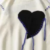 Men's Sweaters Harajuku Heart-shape Pattern Tassel Knitted Ugly Men Hip Hop Vintage Casual Loose O-Neck College Style Pullover Couples 221206