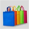 Storage Bags Colorf Foldings Bag Nonwoven Fabric Foldable Shop Bags Reusable Ecofriendly Folding Bages S Ladies Storage Inventory Dr Dhq7X