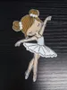 Dessin animé dansant fille broderies patchs de couture notions pour vêtements de vêtements sacs ballerina arts fer sur patch