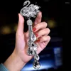 Interior Decorations Car Rear View Mirror Charm Crystal Swan Hanging Ornament Rhinestone Decor Lucky Pendant Girls Women