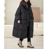 Kvinnor Down Parkas Winter Women Lose Thicken Warm Long Hoodie Overcoat Fashion Oversize Hooded White Duck Big Belly Bust Outerwear 221205