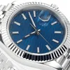 Montre Hommes Montres 41MM Mouvement Mécanique Automatique Hommes Mode Affaires Cadran Bleu Montre-Bracelet Bracelet En Acier Inoxydable Montre De Luxe Pour Dames Fille