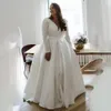 Plus Größe 2023 Hochzeit Kleid V-ausschnitt Langarm Bohemian Brautkleider Strand Braut Fotos vestido de novia