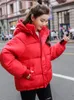 レディースダウンパーカー冬の女性ジャケットフード付き韓国スタイル特大のゆるい女性のパフトリミングジャケットパッド付きソリッドコートファッション221205