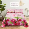 Bedding sets Pink Floral Bed Sheet Set Pillowcase Linens Cover Flower Queen King Double Twin Full Single Size for Bedroom Home Soft 221205