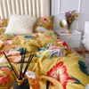 Ensembles de literie Svetanya Chinois Traditionnel Jaune Luxueux Ensemble Coton Égyptien Housse de Couette Reine King Size Linge Taies d'oreiller 221205