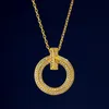 Volledige diamant kristal hanger t merk klassieke designer ketting voor vrouwen mode Koreaanse vergulde gouden kettingen sieraden geschenken