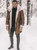 Cappotto da uomo in piumino 2022 in pelliccia da uomo nero in pelle scamosciata di lana spessa cinque