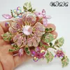 Broches grandes elegantes broches de cristal rosa rosa Pin Pin Romantic Wedding noiva dama de honra Large for Woman Jewelry