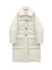 Dames Down Parkas Marwin Women 90 witte eend jassen losse dikke jassen vaste hoge taille warme hoorn gesp. Lange jas 221205