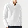 Men s Sweaters Cashmere Zipper Basic Winter Fleece Thicker Half Turtleneck Warm Pullover Quality Male Slim 221206