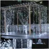 Led Strings Led String Lights 300 Fenêtre Rideau Avec 8 Modes Fée Éclairage Pour Anniversaire Mariage Fête De Noël Maison Chambre Garde Otyds