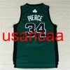 Alle borduurwerk 4 Styles Jersey 34# Pierce Dark Green Basketball Jersey Pas elke nummernaam XS-5XL 6XL aan