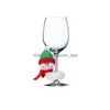 Juldekorationer Juldekoration Red Wine Champagne Cup Set Santa Claus Snowman Reindeer Christmass Home Drop Delivery Gar DHD5R