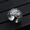 Cluster-Ringe aus 925er-Reinsilber, thailändischer Persönlichkeits-Retro-Stil-Ring, überheblicher Herren-Ersatz, offen, Größe 14