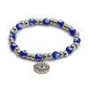 Occhi malvagi blu con perline Braccialette di ciocche di perline Braccialetti Fantasca braccialetti di perline Sier Braccialetti fortunato a pendente turco Accesso ai gioielli DHPNL