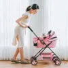 Katzenträger Mode rosa/weiße Haustier Kinderwagen für kleine und mittlere Hunde 8 kg mit 4 Rädern Hunde Kinderwagenstuhl/Welpen Kinderwagen