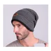 Beanie/Skull Caps Berretti da uomo Berretto lavorato a maglia Cappello invernale per donna Berretto lavorato a maglia Clava Add Veet Warm Hedging Metal Mark Wool Bonne Drop D Dhb7C