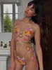 BRAS SETS COOBBU SEXY HALTER BIKINI Triangel Baddräkt Kvinnor Badkläder Floral Print Biquini Micro Bikini Set Beachwear String Bathing Suit T221206