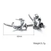 Stud Earrings Gothic Antique Silver Sword In Stainless Steel Men's Jewelry