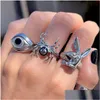 Fedi nuziali Punk Heart Frog Skl Fedi nuziali per donna Uomo Vintage Gothic Spider Rabbit Coppia Anello Fashion Jewelry Gift 297 D3 D Dhtod