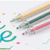 Colores Met￡lico Gel Pen Colorado Dibujo Dibujo Dibujo Marcador de arte de acuarela para suministros escolares de papeler￭a