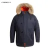 Mens Down Parkas CORBONA N3B Type Winter Parka Coat Long Oversize Real Fur Hood Military Army Male Jackets Padded Fleece Brand Cloths 221207