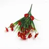 Decorative Flowers 7 Forks Anthurium Artificial Plant Green Pot Home Decoration Garden Grass Fake Plants