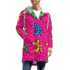 Men's Trench Coats Classic Balloon Animal Colorful Print Retro Casual Winter Jackets Outdoor Thick Design Oversized Loose Windbreakers