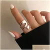 Anillos de boda minimalista Sier Color anillo de boda para mujer moda creativa hueco Irregar anillos geométricos fiesta de cumpleaños joyería G Dhnfi