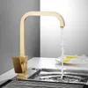 Kitchen Faucets Brushed Gold Swivel Faucet Wall Mounted Sink Tap And Cold Brass Chrome Mixer