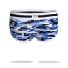 Underpants Sexy Underwear Men Briefs Panties Middle Waist Camouflage Printed Cotton Comfortable