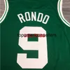 Alle borduurwerk 2 stijlen 9# Rondo Green White Basketball Jersey Pas elke nummernaam XS-5XL 6XL aan