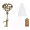 Bottle Opener Wedding Favors with White Bag and Kraft Escort Card Skeleton Key Baby Shower Party Souvenirs XBJK2212