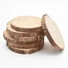 3-12cm Thick Natural Pine Round Unfinished Wood Slices Circles With Tree Bark Log Discs DIY Crafts Wedding Party Painting