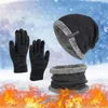 Boinas Sombrero Guantes Bufanda Conjunto Niñas Neutral Mujer Hombre Otoño e Invierno Color sólido Lana