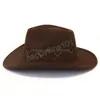 Szerokie brzegi czapki wiadra czapki moda kobiety cowgirl czapka ręcznie robiona Roll Up Brim Western Cowboy Hat for Men Gentleman Sombrero Hombre Ja Dh1ay