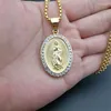 Pendant Necklaces 2022 Trend Virgin Mary Stainless Steel Necklace For Women Men Unisex Gold Color Polish Christian Jewelry Drop