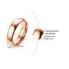 Bröllopsringar letapi 2022 mode 5mm rosguld färg svansring för kvinnor klassiska rostfritt stål band minimalistiska smycken