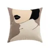 Подушка Dunxdeco шикарно мягкий коричневый цвет современная леди, картина, вышитая накрытие, декоративная простая диван -постельное белье Куссин