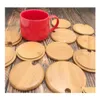 Drinkware Lid Bamboo Can Cup Lid Drink Top Side Opening St/Spoon Modless Diameter 82/70Mm 86/74Mm 90/78Mm 94/82Mm Inventory Wholesal Dho2U